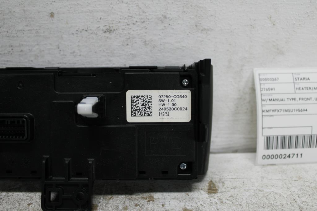 2024 Hyundai Staria Heater/Ac Controls View Auto part Heater/Ac Controls Hyundai Staria 2024
