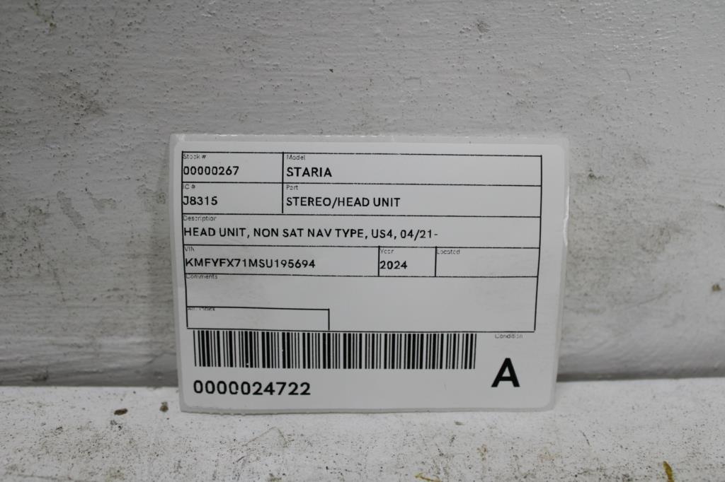 View Auto part Radio/Cd/Dvd/Sat/Tv Hyundai Staria 2024