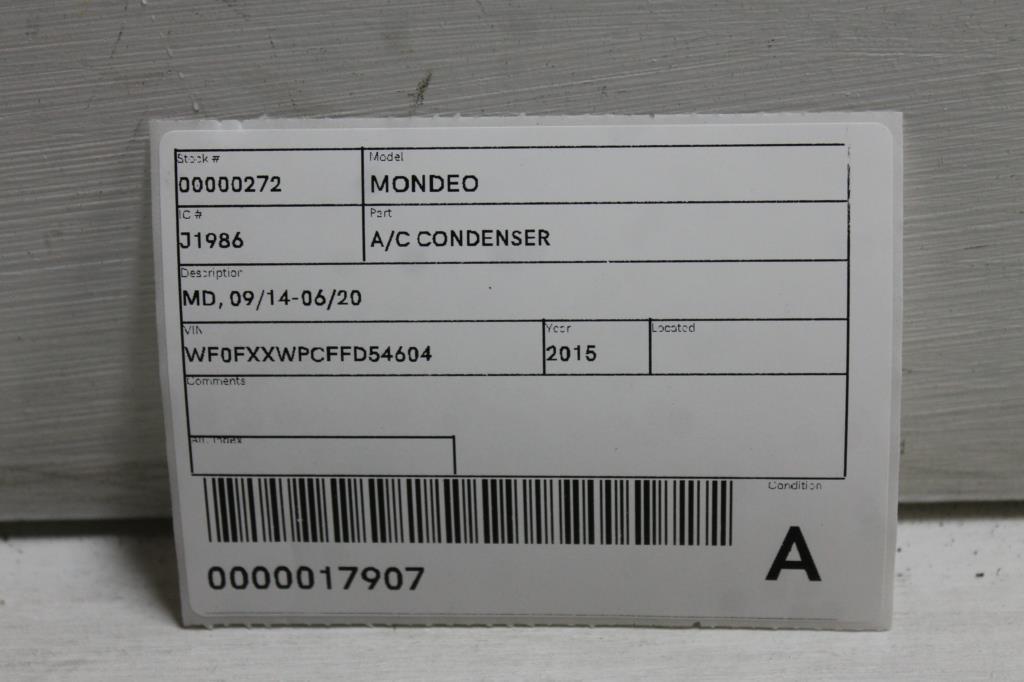 2015 Ford Mondeo A/C Condenser View Auto part A/C Condenser Ford Mondeo 2015