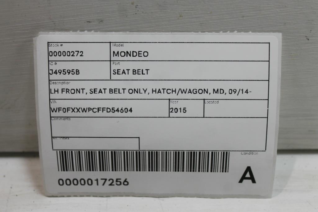 2015 Ford Mondeo Seatbelt/Stalk View Auto part Seatbelt/Stalk Ford Mondeo 2015