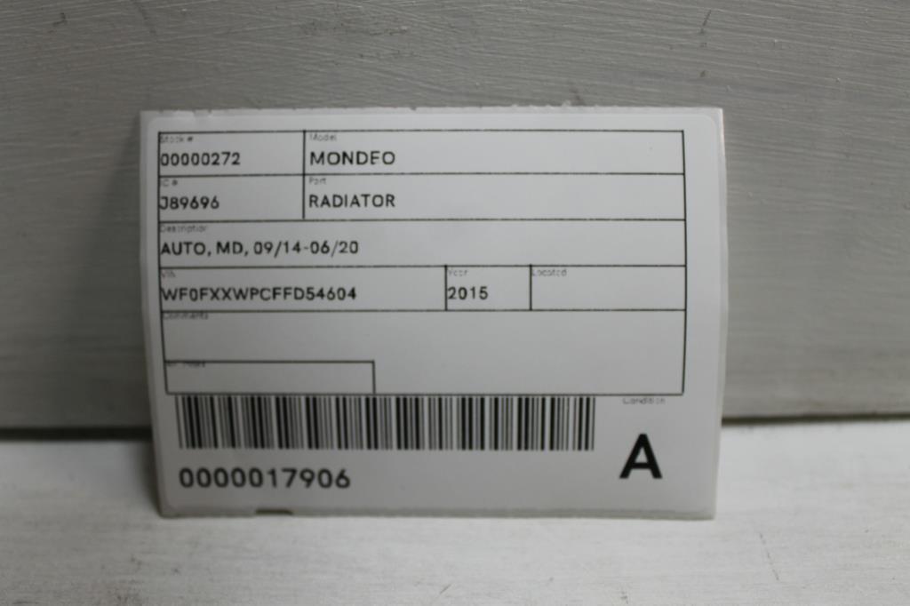 View Auto part Radiator Ford Mondeo 2015