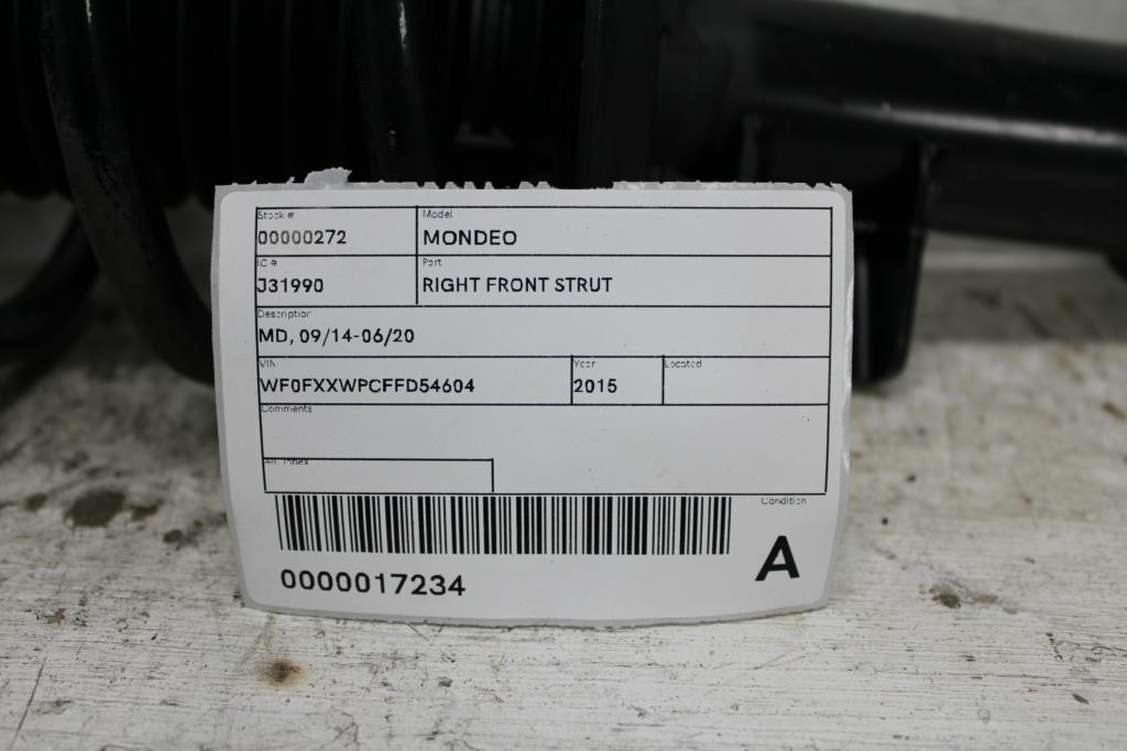 2015 Ford Mondeo Right Front Strut View Auto part Right Front Strut Ford Mondeo 2015