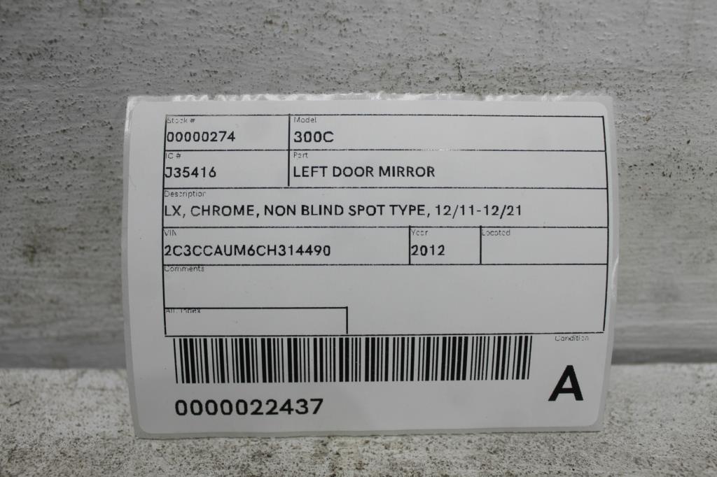 View Auto part Left Door Mirror Chrysler 300c 2012