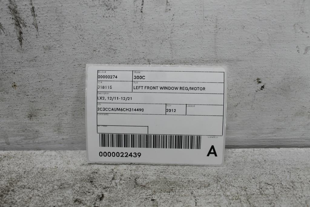 View Auto part Left Front Window Reg/Motor Chrysler 300c 2012