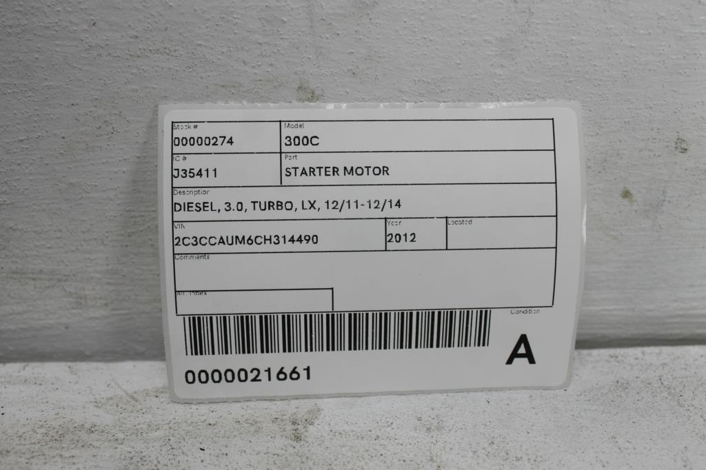 View Auto part Starter Chrysler 300c 2012