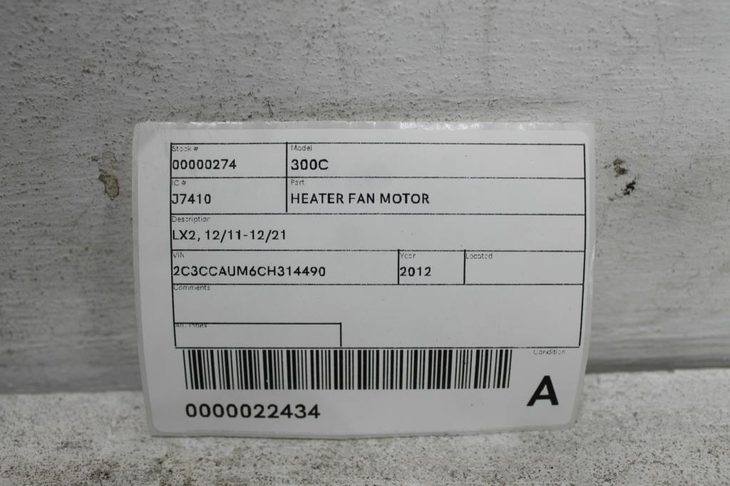 View Auto part Heater Fan Motor Chrysler 300c 2012