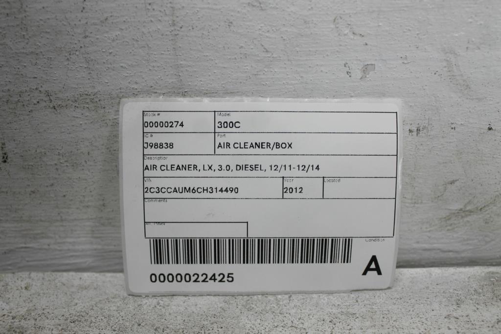 View Auto part Air Cleaner/Box Chrysler 300c 2012