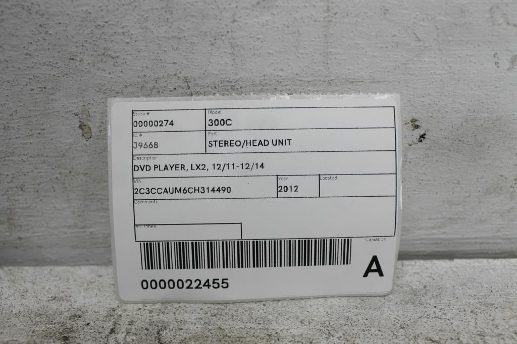 View Auto part Radio/Cd/Dvd/Sat/Tv Chrysler 300c 2012
