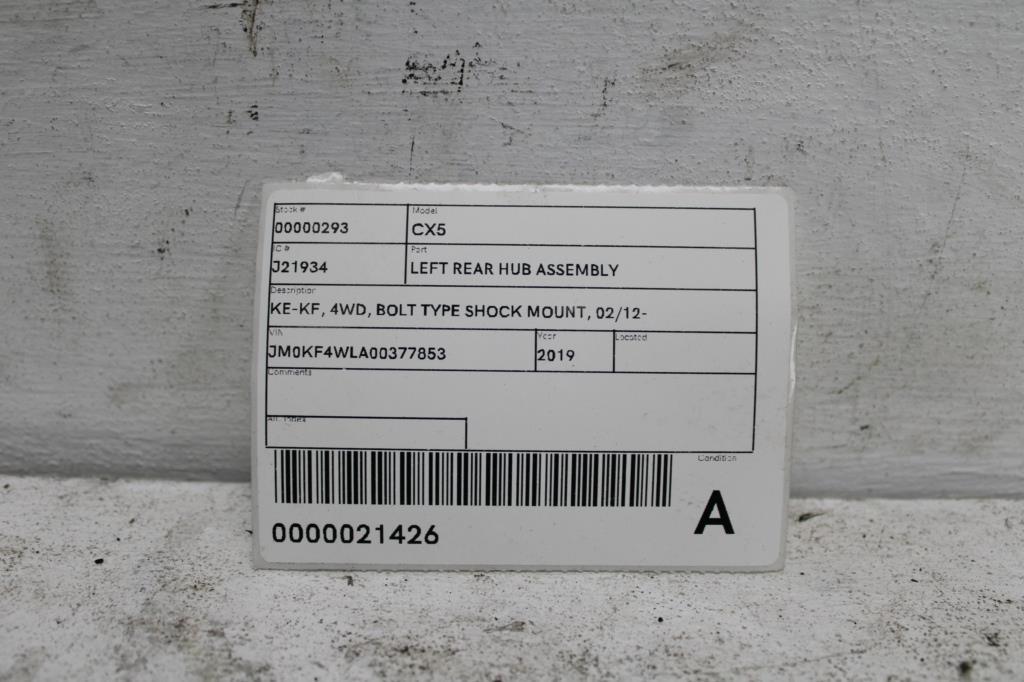 View Auto part Left Rear Hub Assembly Mazda Cx5 2019