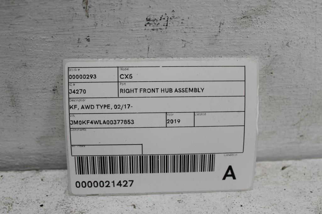 View Auto part Right Front Hub Assembly Mazda Cx5 2019