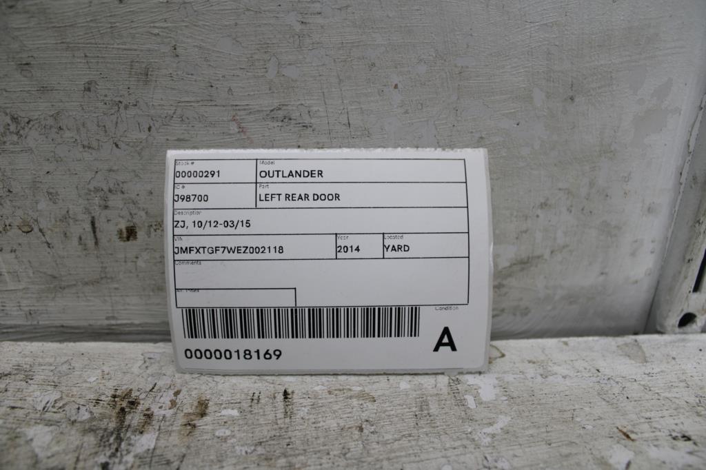 View Auto part Left Rear Door/Sliding Mitsubishi Outlander 2014