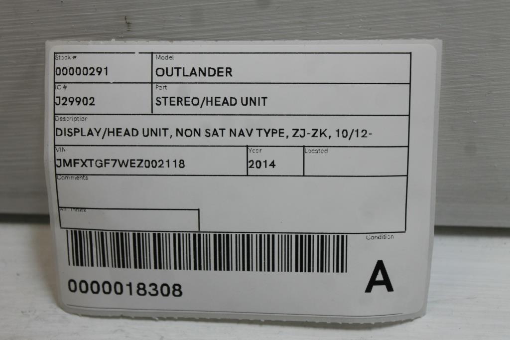 View Auto part Radio/Cd/Dvd/Sat/Tv Mitsubishi Outlander 2014