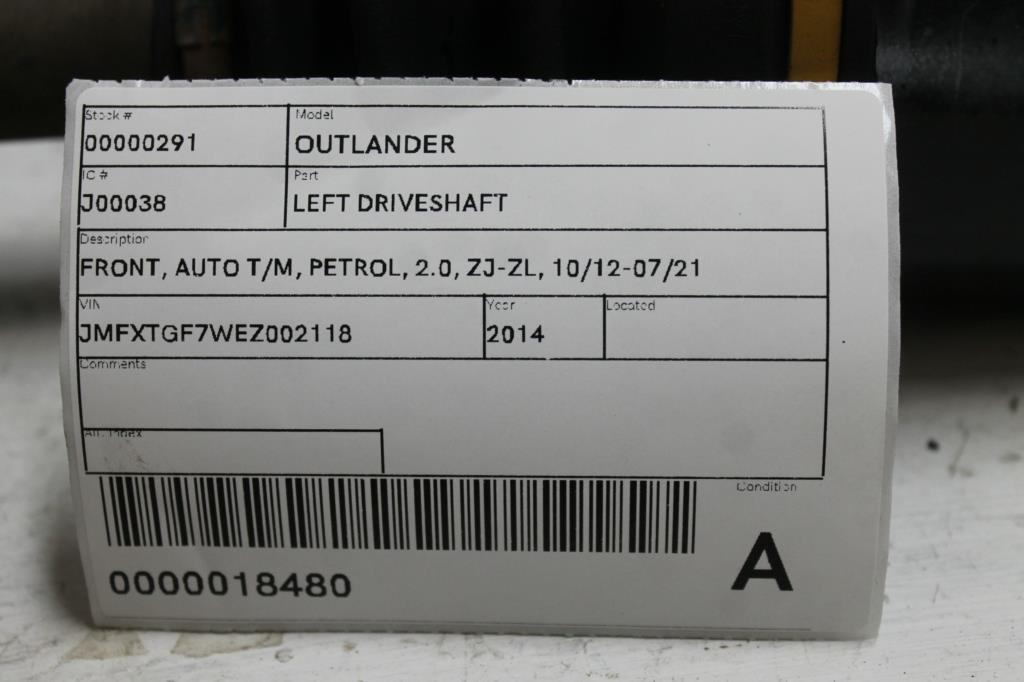 View Auto part Left Driveshaft Mitsubishi Outlander 2014