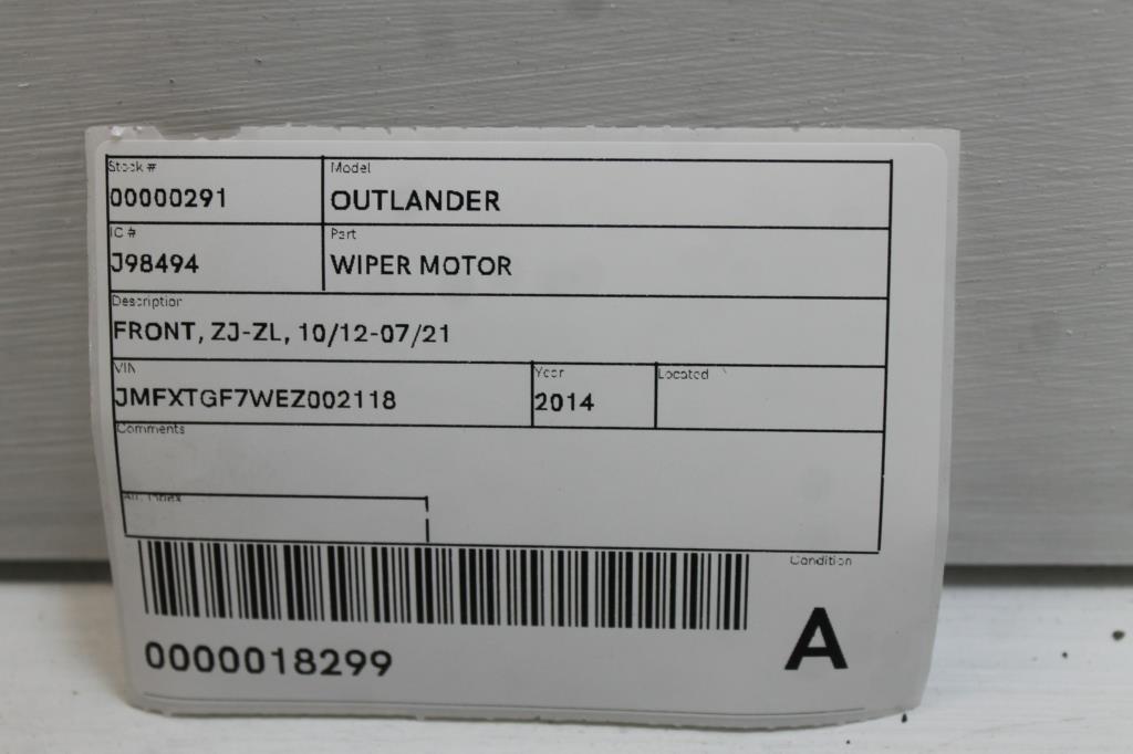 View Auto part Wiper Motor Mitsubishi Outlander 2014