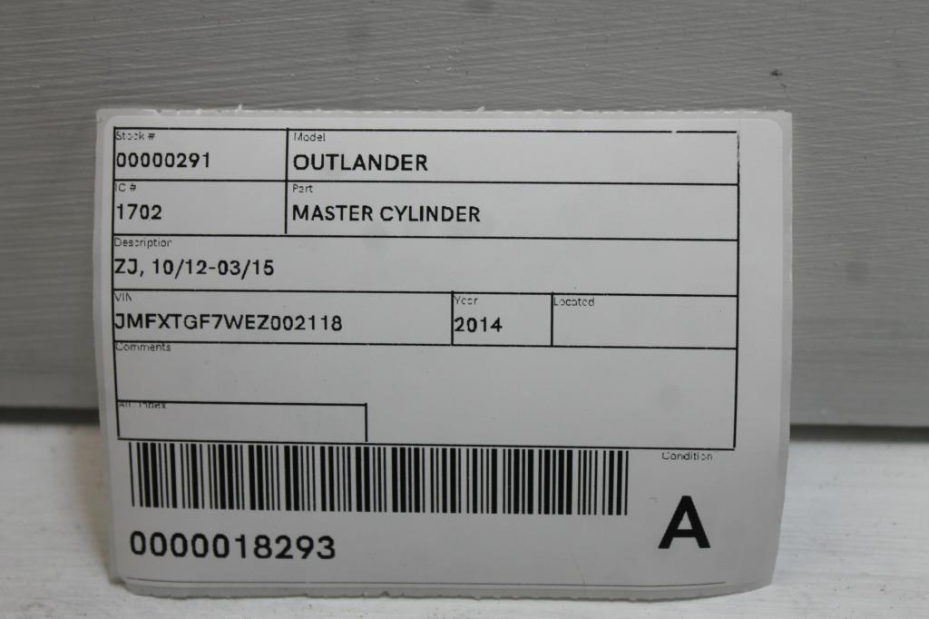 View Auto part Master Cylinder Mitsubishi Outlander 2014