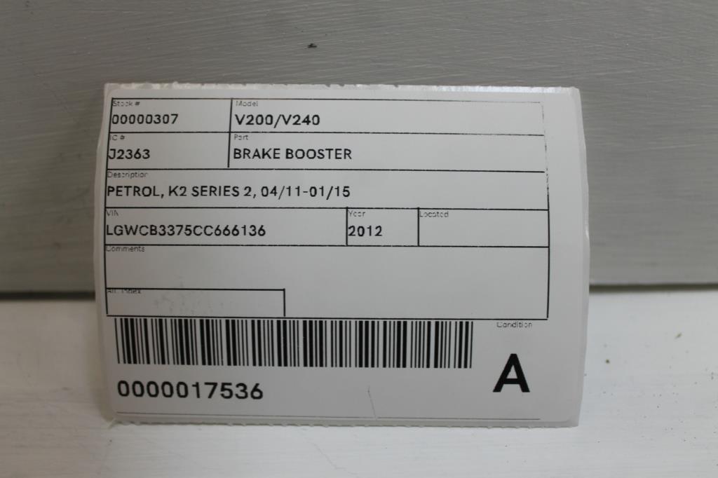 2012 Great Wall V200/v240 Brake Booster View Auto part Brake Booster Great Wall V200/v240 2012