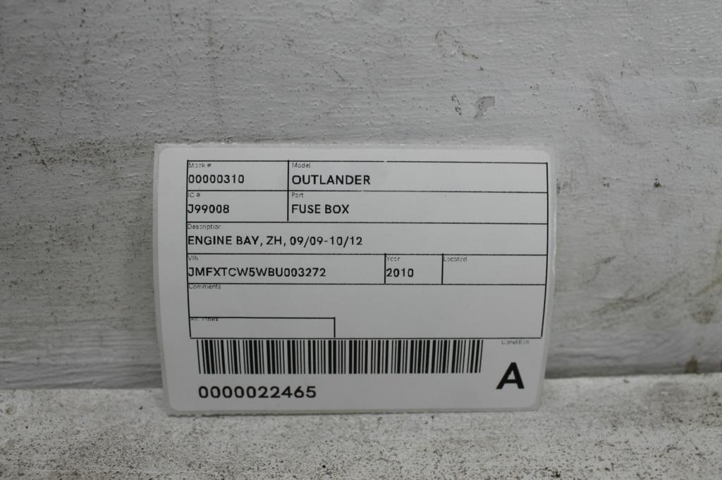 View Auto part Fuse Box Mitsubishi Outlander 2010