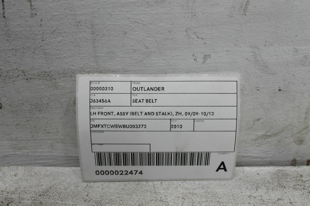 View Auto part Seatbelt/Stalk Mitsubishi Outlander 2010