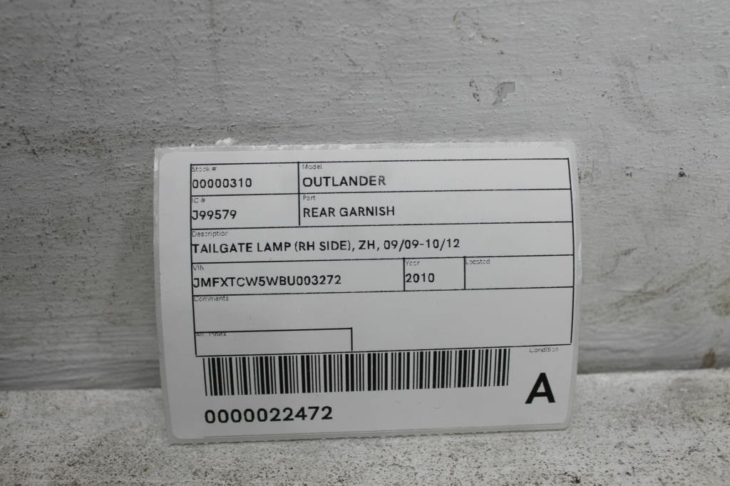 View Auto part Rear Garnish Mitsubishi Outlander 2010