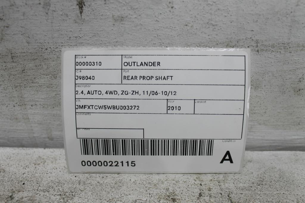 View Auto part Rear Drive Shaft Mitsubishi Outlander 2010