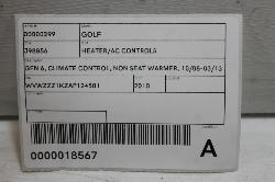 View Auto part Heater/Ac Controls Volkswagen Golf 2010