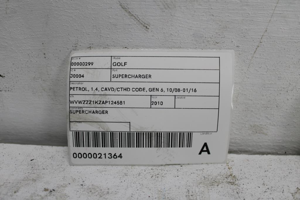 2010 Volkswagen Golf Supercharger View Auto part Supercharger Volkswagen Golf 2010