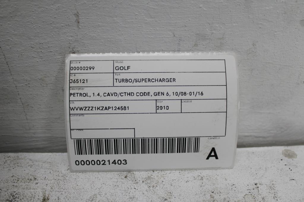 View Auto part Turbo Supercharger Volkswagen Golf 2010