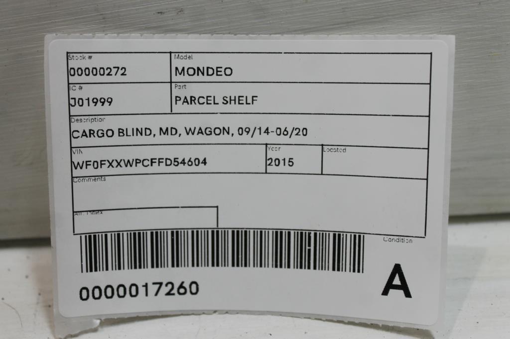 View Auto part Parcel Shelf Cargo Blind Ford Mondeo 2015