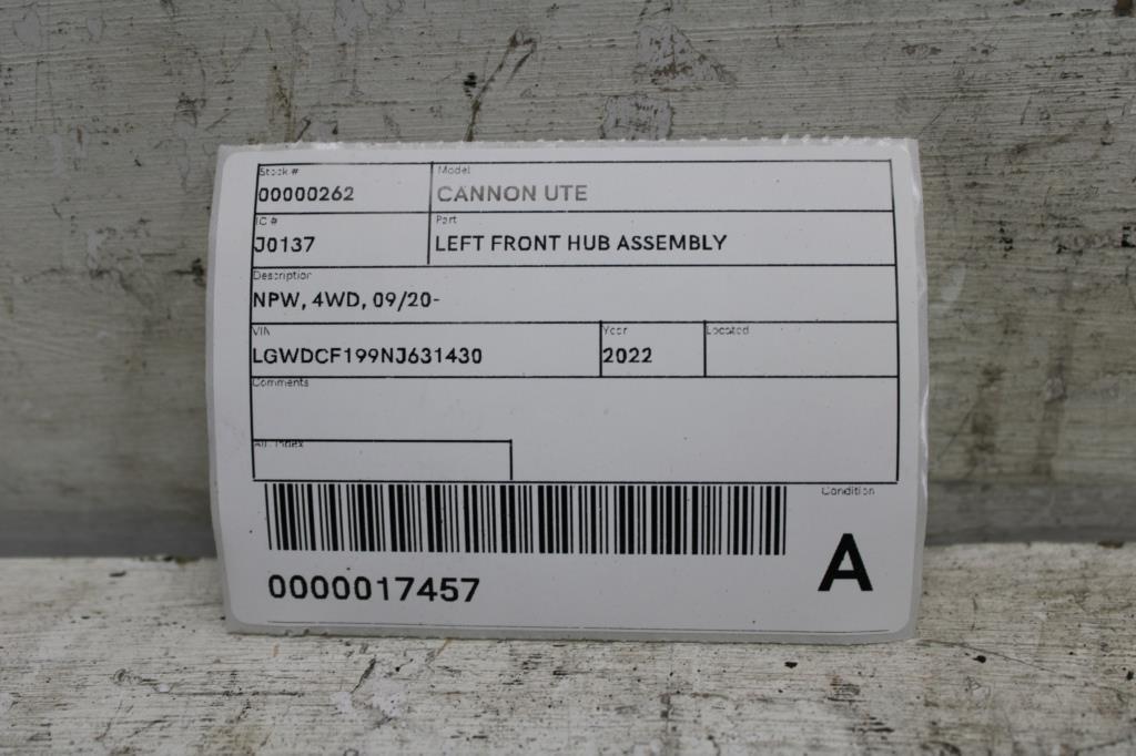 View Auto part Left Front Hub Assembly Great Wall Cannon Ute 2022