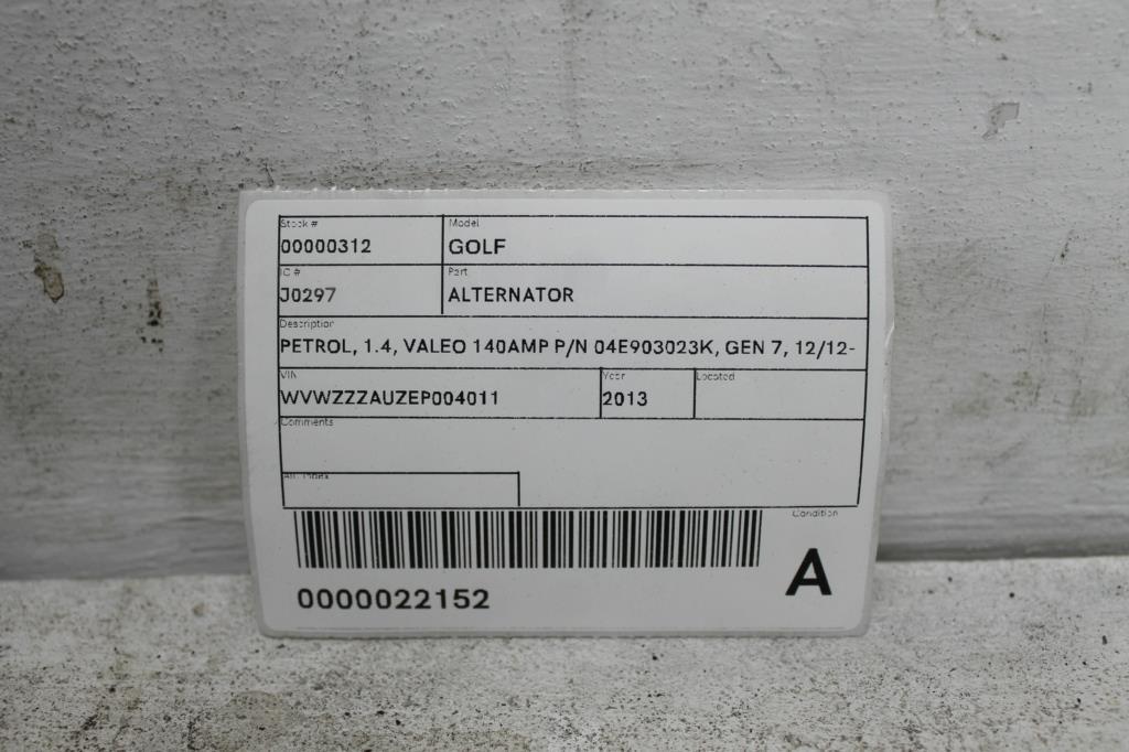View Auto part Alternator Volkswagen Golf 2013