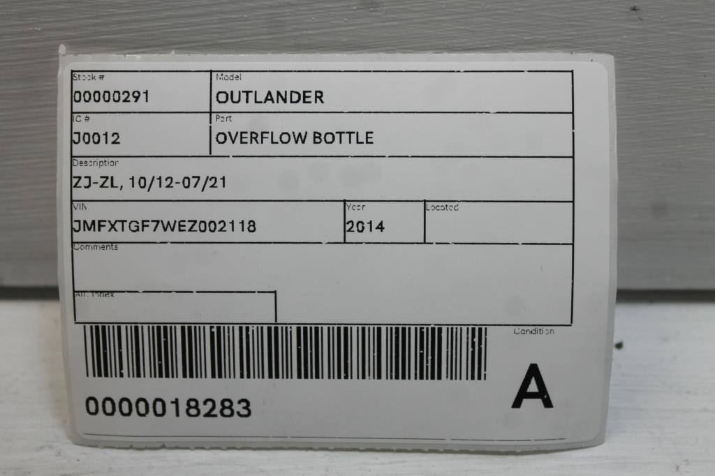 View Auto part Overflow Bottle Mitsubishi Outlander 2014