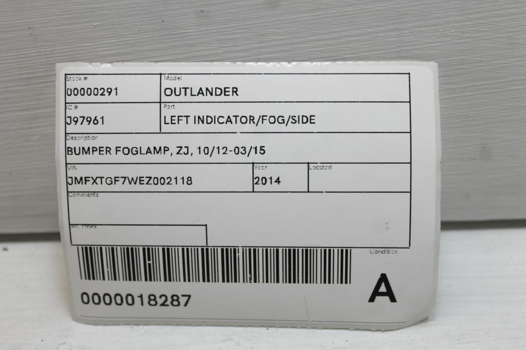 View Auto part Left Indicator/Fog/Side Mitsubishi Outlander 2014