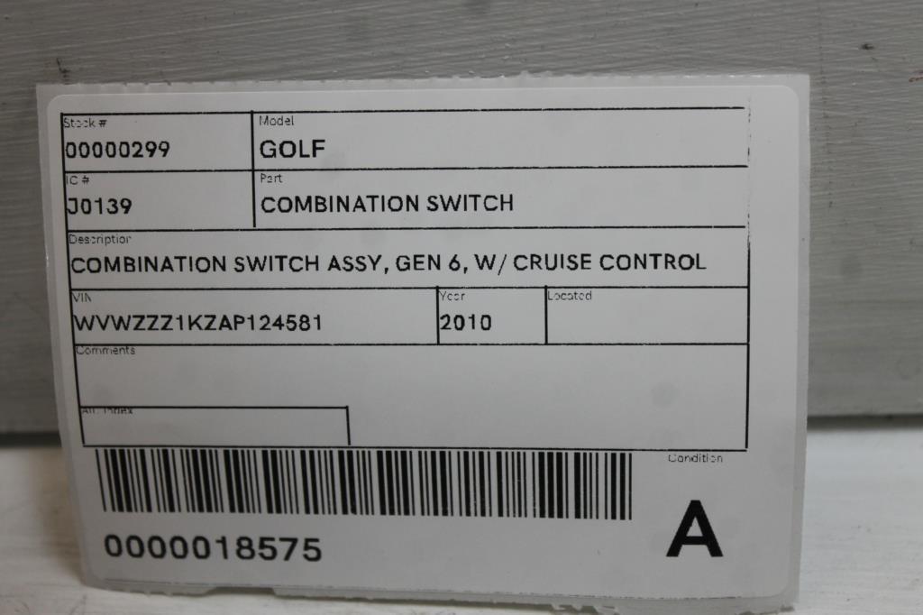 View Auto part Combination Switch Volkswagen Golf 2010
