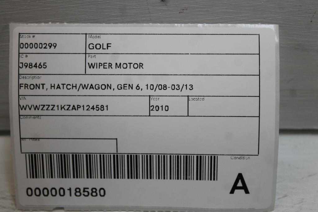 2010 Volkswagen Golf Wiper Motor View Auto part Wiper Motor Volkswagen Golf 2010