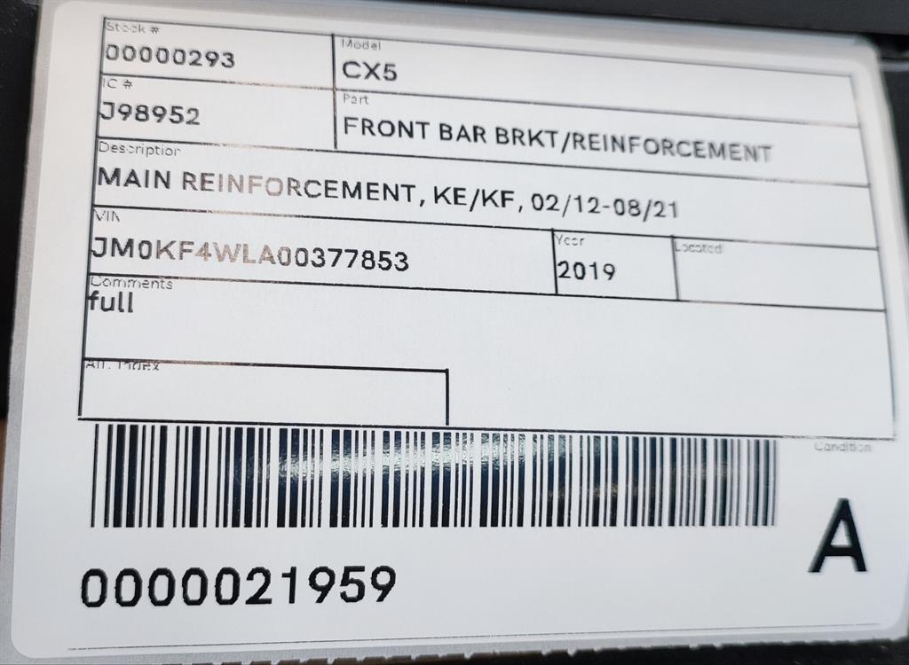 View Auto part F/Bar Reinforc/Brack Mazda Cx5 2019