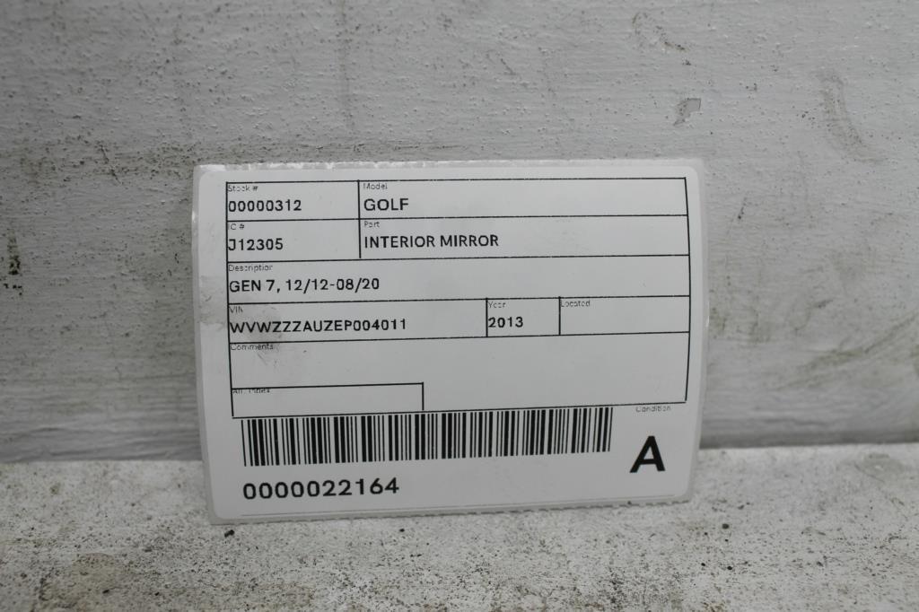 View Auto part Interior Mirror Volkswagen Golf 2013