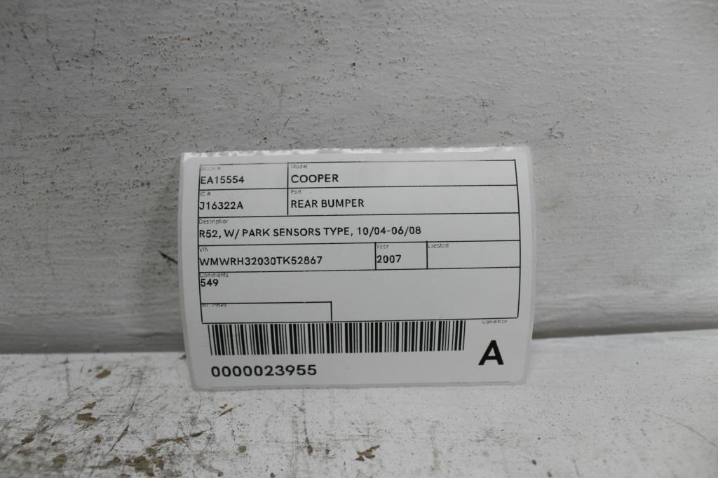 View Auto part Rear Bumper Mini Cooper 2007