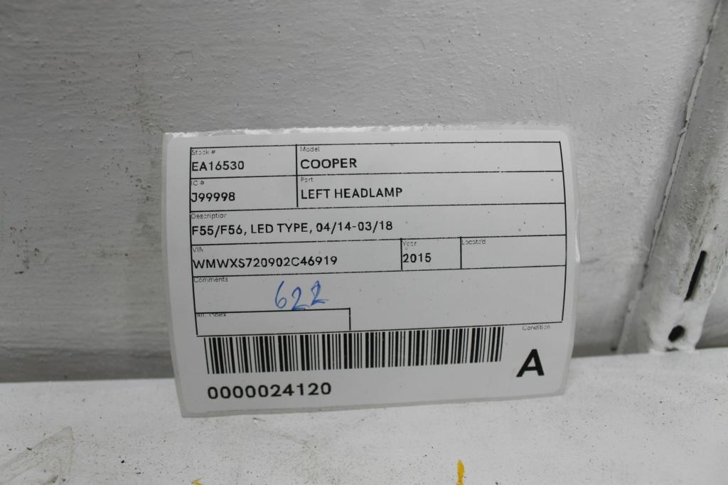 View Auto part Left Headlamp Mini Cooper 2015