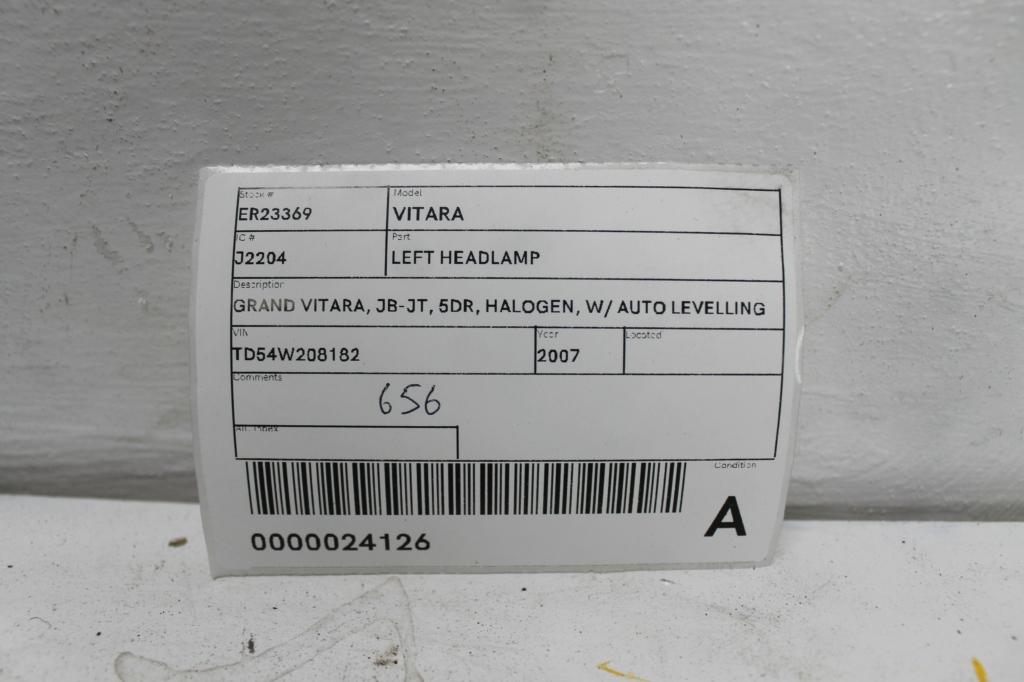 View Auto part Left Headlamp Suzuki Vitara 2007