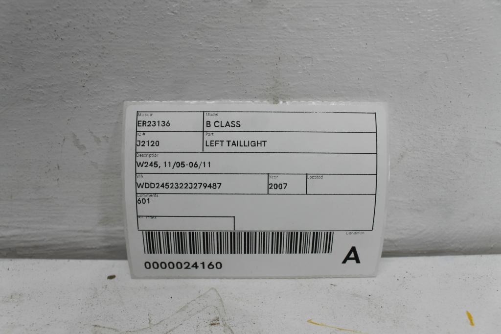 View Auto part Left Taillight Mercedes B Class 2007