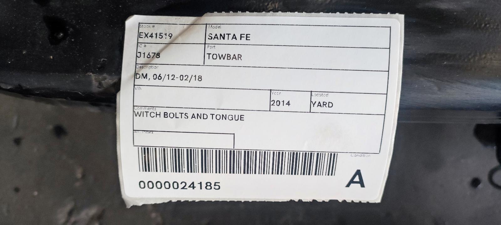 View Auto part Towbar Hyundai Santa Fe 2014