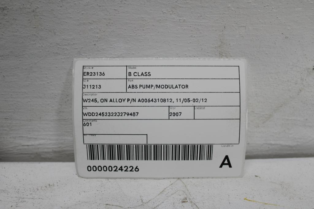 View Auto part Abs Pump/Modulator Mercedes B Class 2007