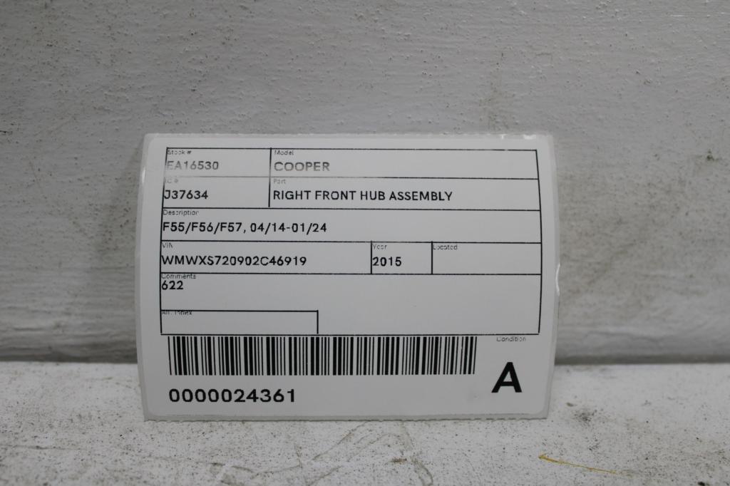 View Auto part Right Front Hub Assembly Mini Cooper 2015