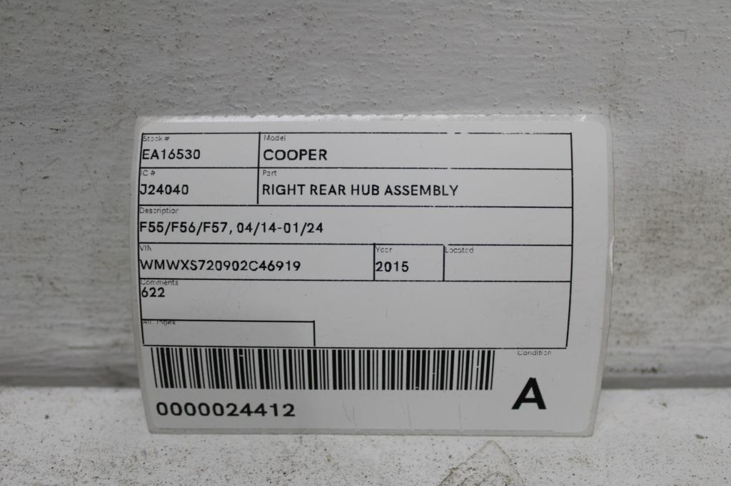 View Auto part Right Rear Hub Assembly Mini Cooper 2015