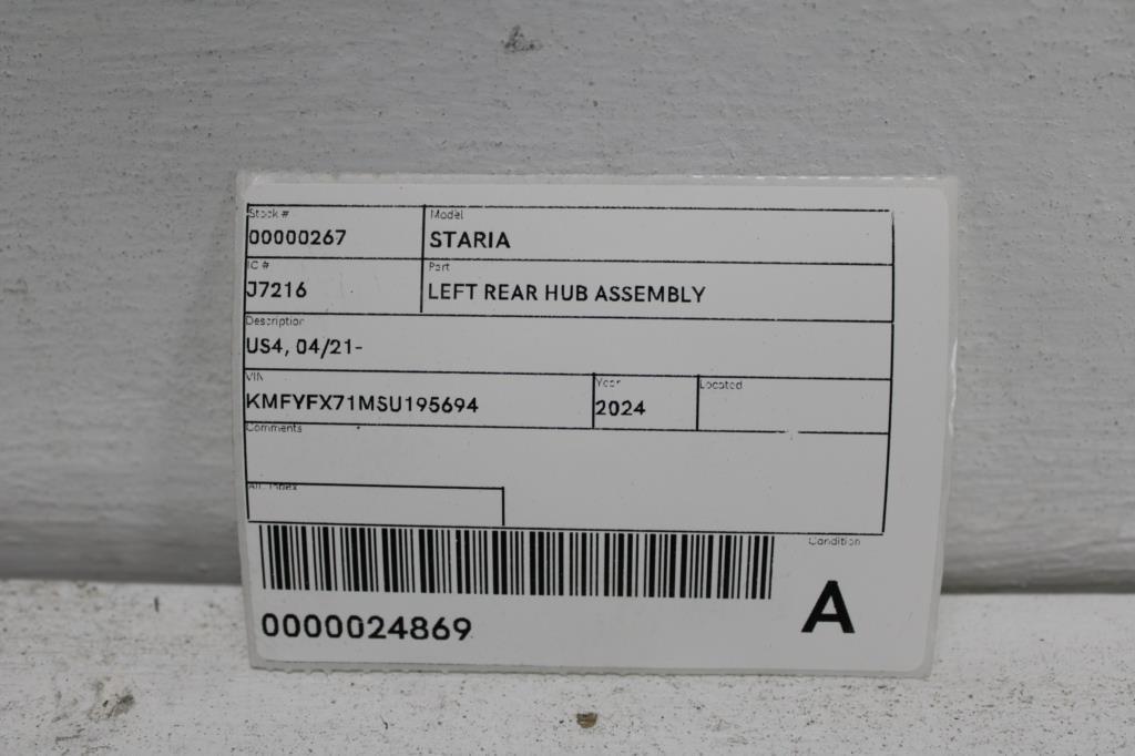 View Auto part Left Rear Hub Assembly Hyundai Staria 2024