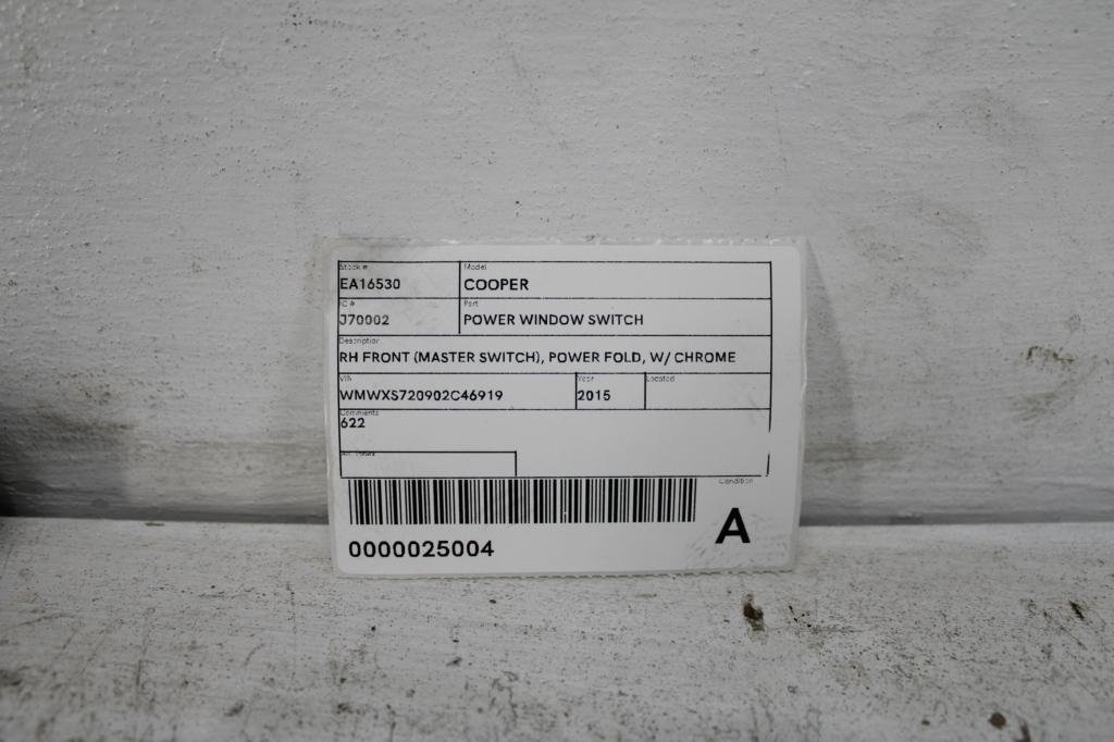 View Auto part Pwr Dr Wind Switch Mini Cooper 2015