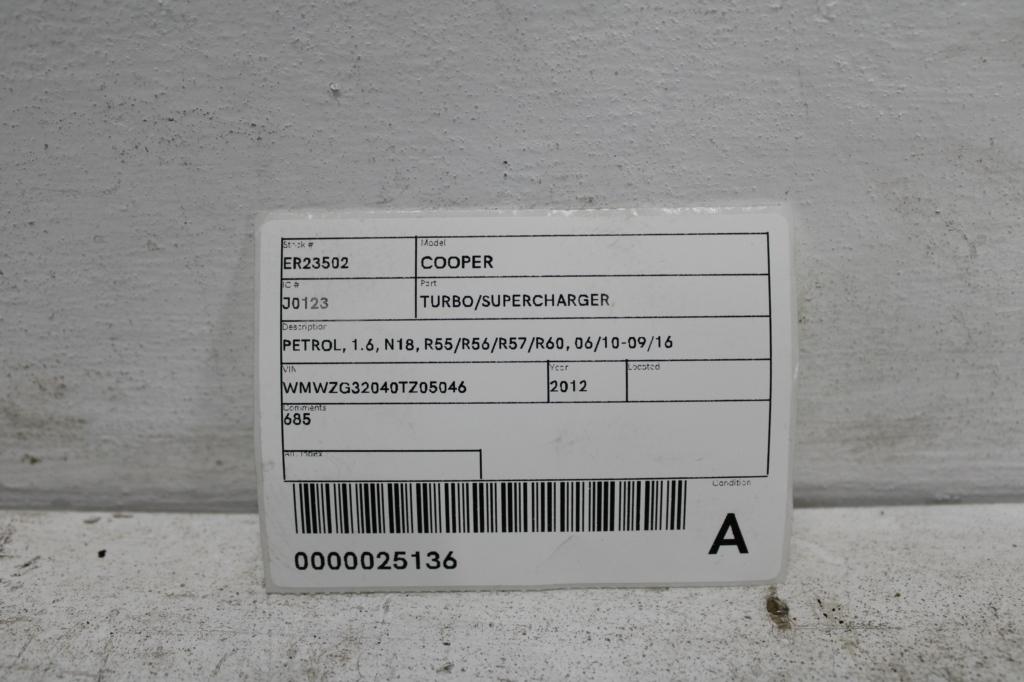 View Auto part Turbo Supercharger Mini Cooper 2012
