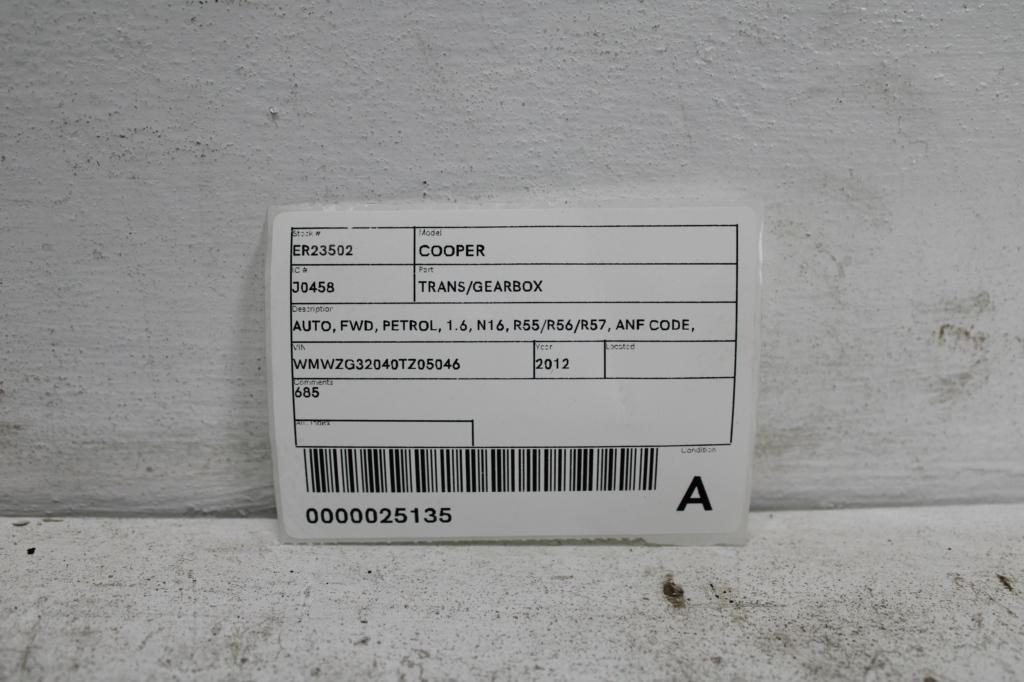 2012 Mini Cooper Trans/Gearbox View Auto part Trans/Gearbox Mini Cooper 2012
