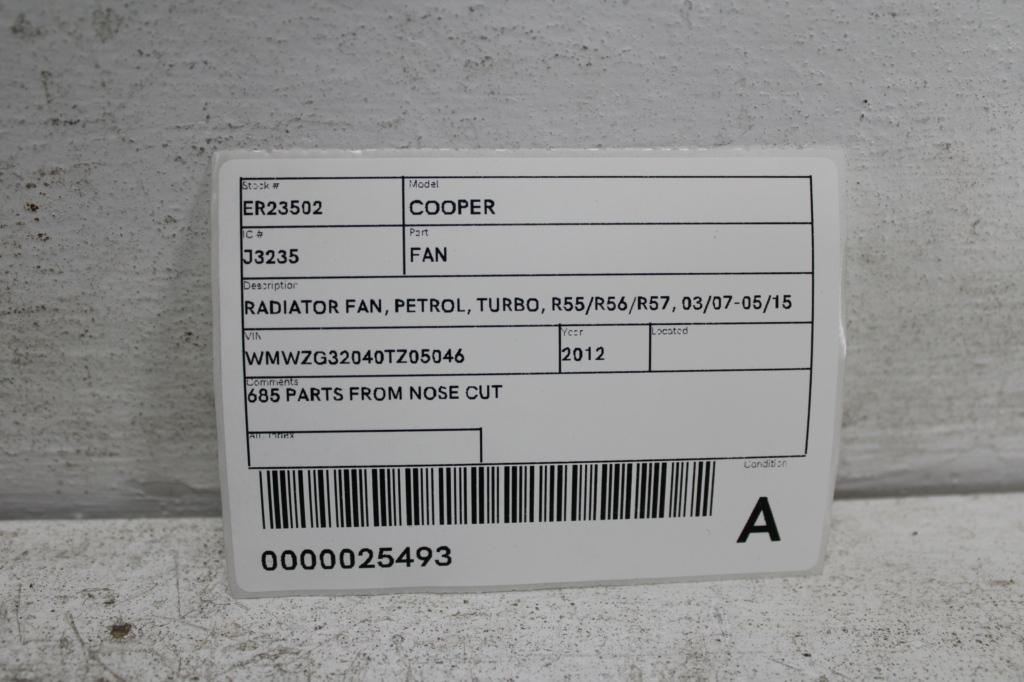 View Auto part Fan Mini Cooper 2012
