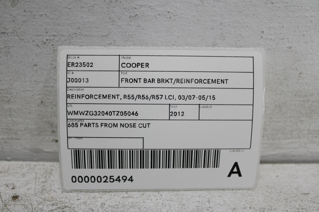 View Auto part F/Bar Reinforc/Brack Mini Cooper 2012